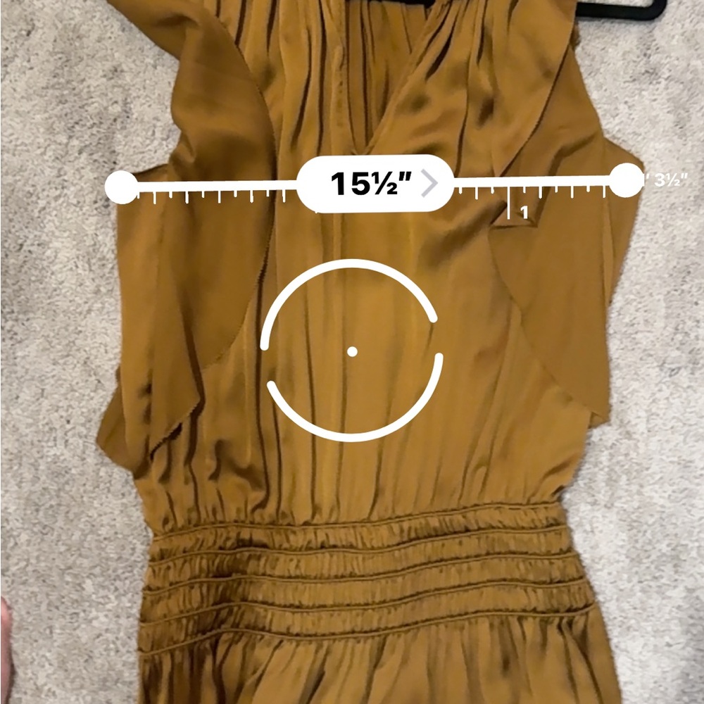 Ramy Brook Wrenn Dress in Metallic Copper Satin Midi Dress Size: Small - Picture 12 of 16